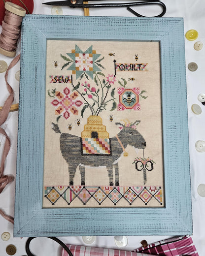 Quilting Nanny by Quaint Rose Needlearts - Cross Stitch Paper Pattern