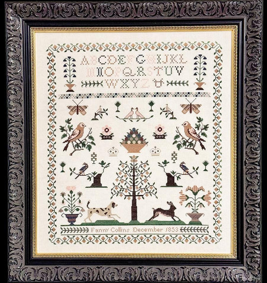 Fanny Collins 1853 - Sampler & Pinwheel - by Fox and Rabbit Designs - Cross Stitch Paper Pattern