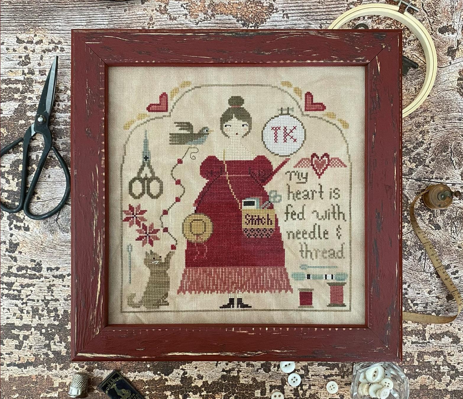 My Heart Is Fed - Cross Stitch Paper Pattern