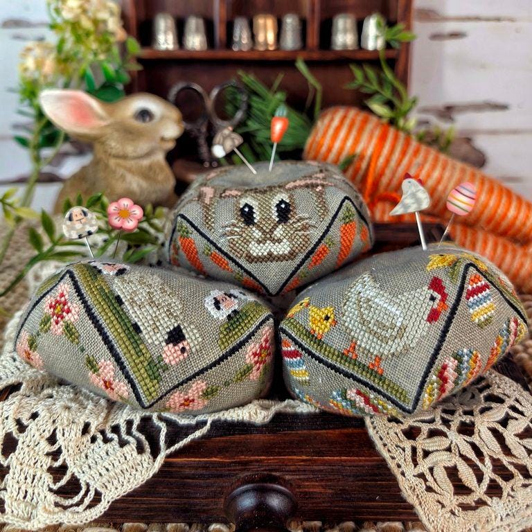 Easter Biscornu Trio by Puntini Puntini - Cross Stitch Paper Pattern