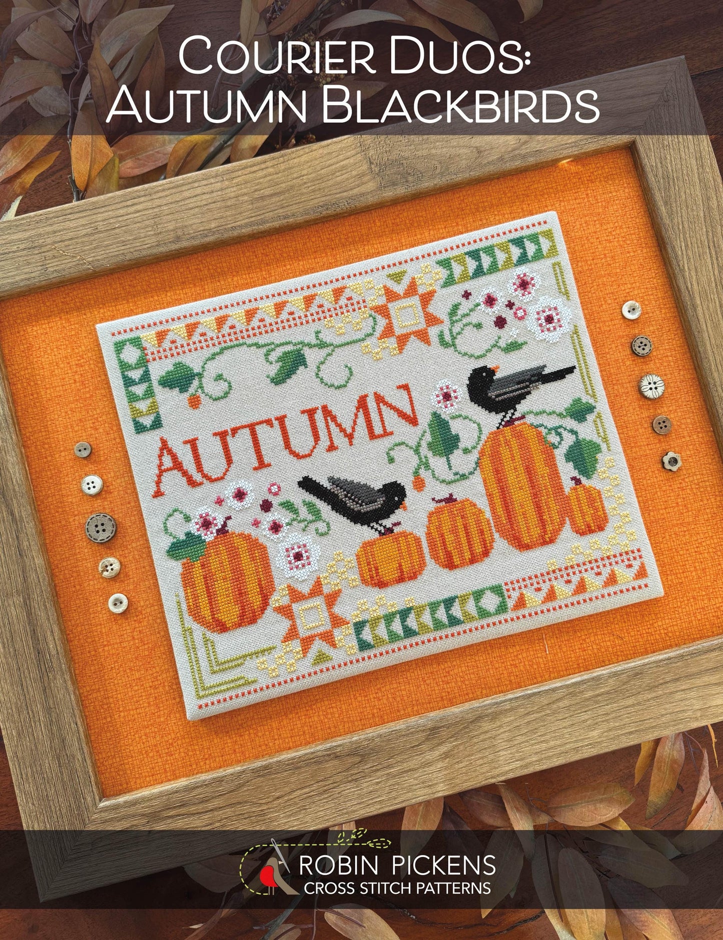 Courier Duos: Autumn Blackbirds by Robin Pickens - Cross Stitch Paper Pattern