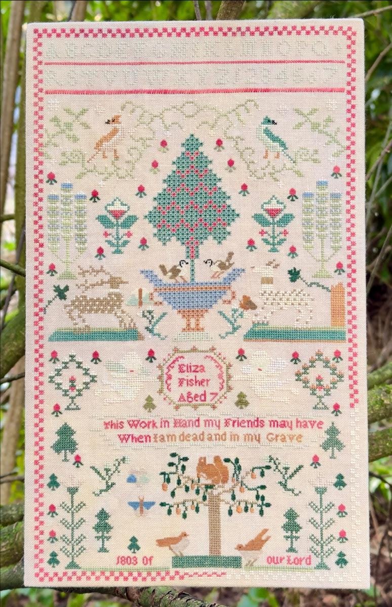 Eliza Fisher 1808 Reproduction Sampler by SamBrie Stitches - Cross Stitch Paper Pattern
