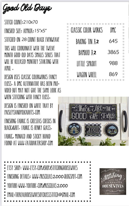 The Good Old Days - Cross Stitch Paper Pattern