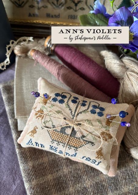 Ann's Violets Chart by Shakespeare's Peddler - Cross Stitch Paper Pattern