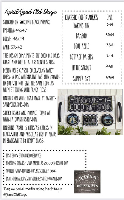 Good Old Days Minis - April - by Stitching with the Housewives - Cross Stitch Paper Pattern