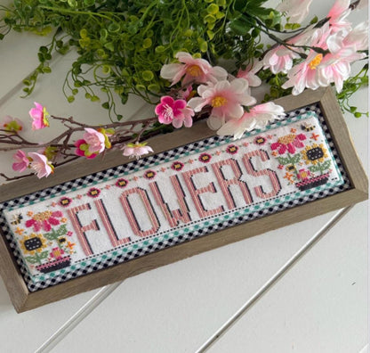 Flowers Word Swap by Stitching with the Housewives - Cross Stitch Paper Pattern