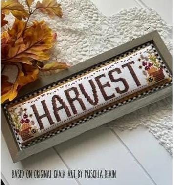 Harvest Word Swap by Stitching with the Housewives - Cross Stitch Paper Pattern