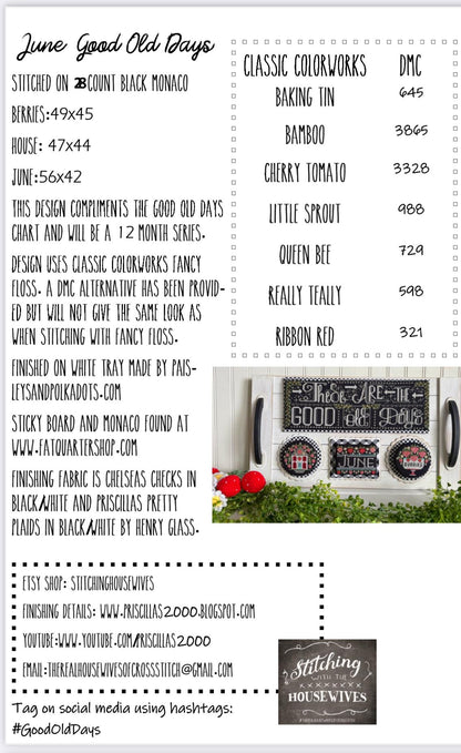 Good Old Days Minis - June - Cross Stitch Paper Pattern