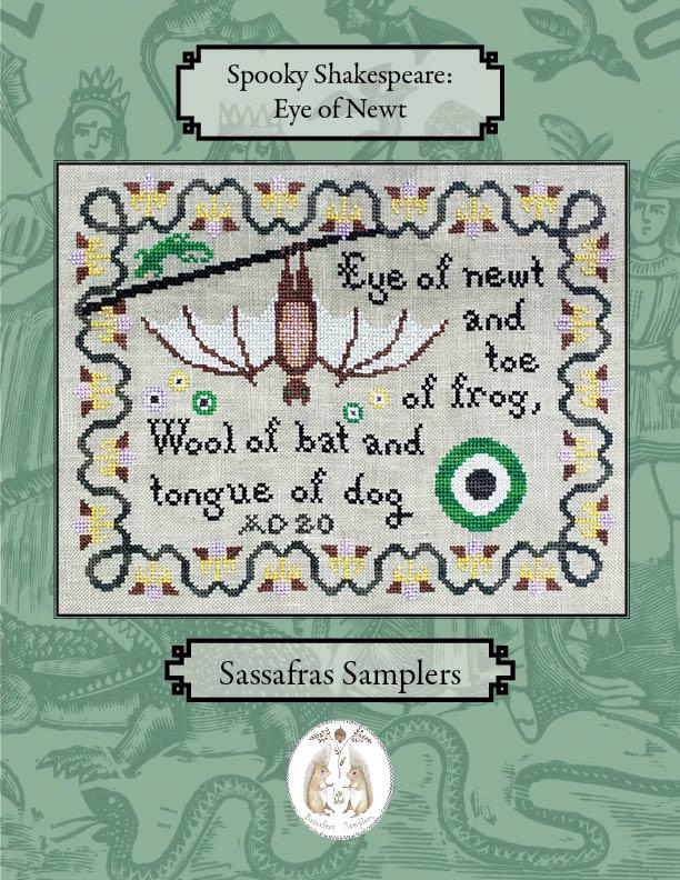 Spooky Shakespeare: Eye of Newt by Sassafras Samplers - Cross Stitch Paper Pattern