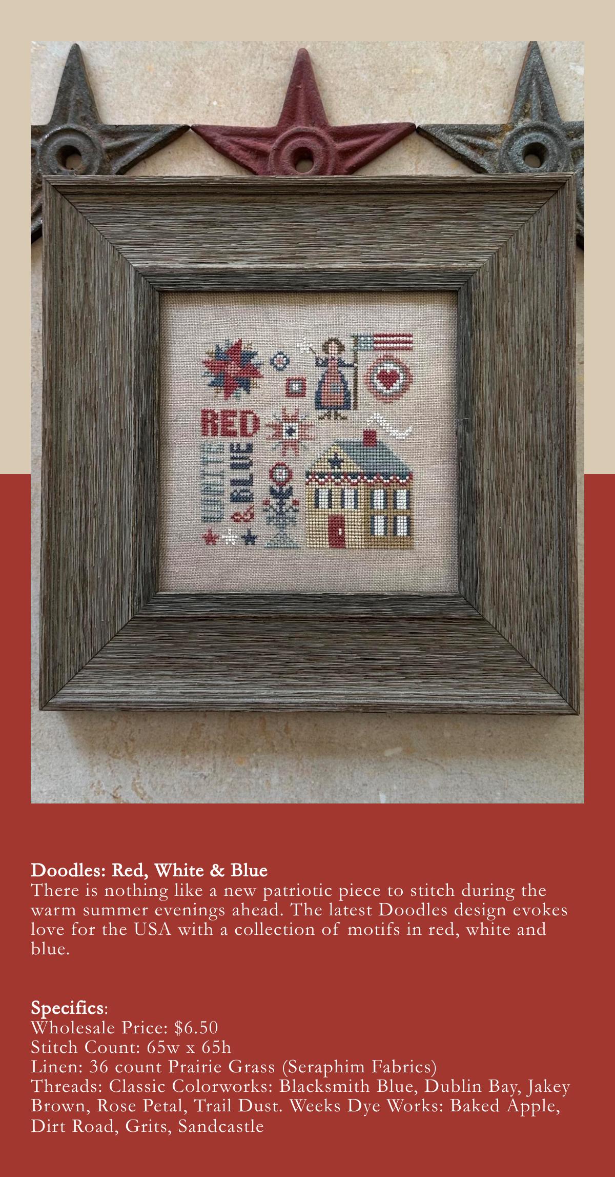 Doodles: Red, White & Blue - Cross Stitch Paper Pattern
