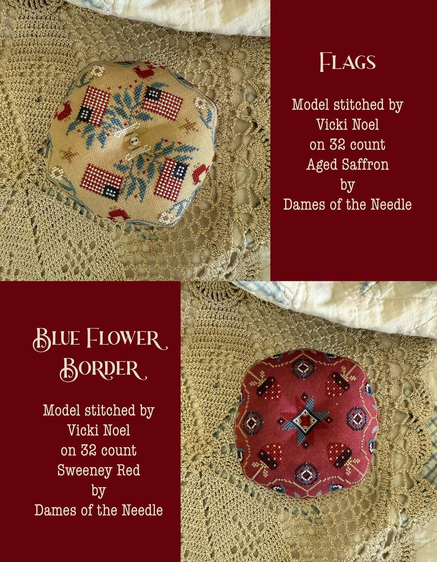 Land That I Love Biscornu Book by Teresa Kogut - 10 Biscornu Cross Stitch Paper Patterns!!