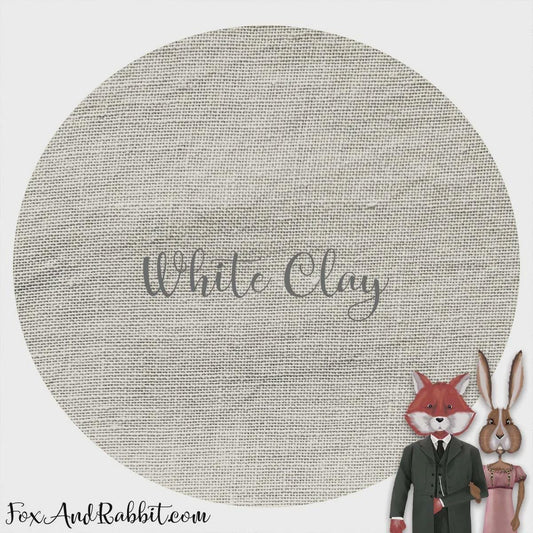 40 count WHITE CLAY Linen Fabric - 13" x 18.5"