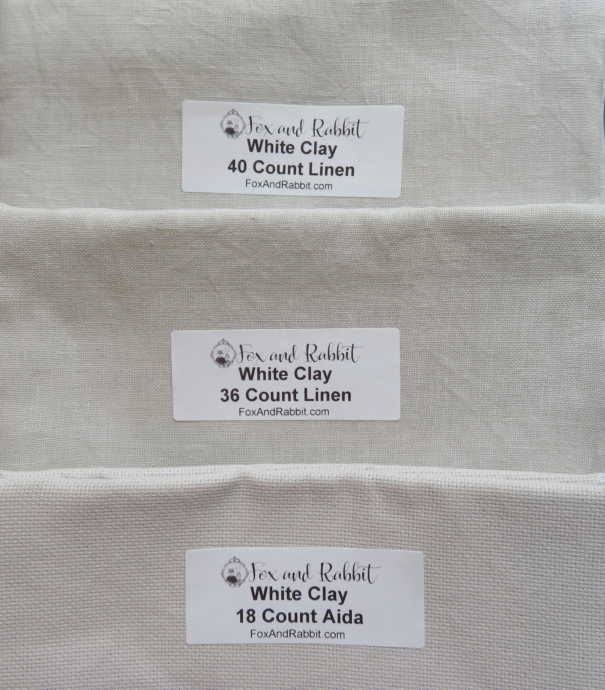 40 count WHITE CLAY Linen Fabric - 13" x 18.5"