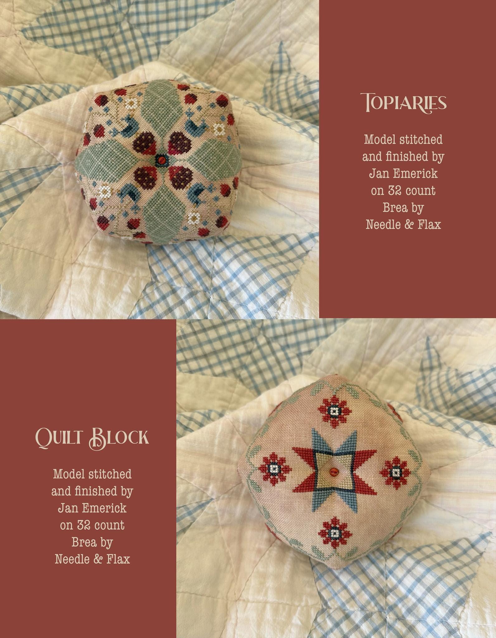 Land That I Love Biscornu Book by Teresa Kogut - 10 Biscornu Cross Stitch Paper Patterns!!