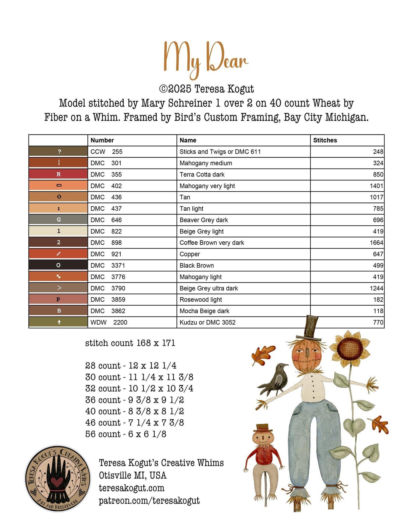 My Dear by Teresa Kogut - Cross Stitch Paper Pattern