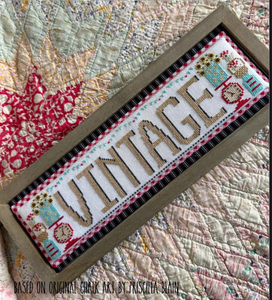 Vintage Word Swap by Stitching with the Housewives - Cross Stitch Paper Pattern