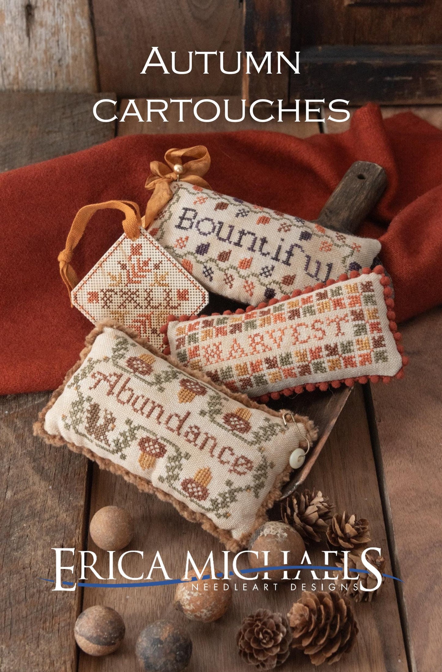 Autumn Cartouches by Erica Michaels - Cross Stitch Paper Pattern