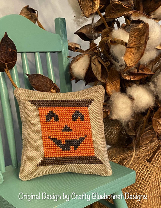Jack-O-Lantern Spool by Crafty Bluebonnet Designs - Cross Stitch Paper Pattern