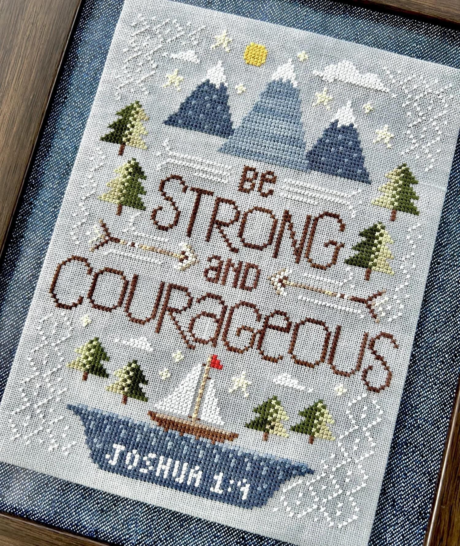 Strong and Courageous by Sweet Wing Studio - Cross Stitch Paper Pattern
