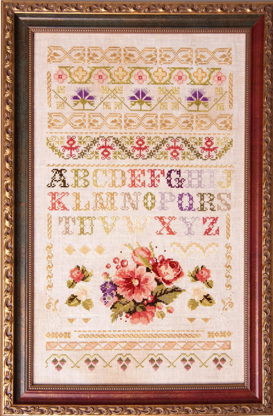 Floral Band Sampler by Samplers and Primitives - Cross Stitch Paper Pattern