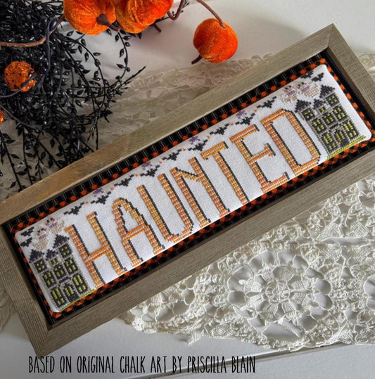 Haunted Word Swap by Stitching with the Housewives - Cross Stitch Paper Pattern