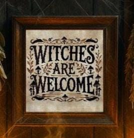 Witches Are Welcome by The Primitive Hare - Cross Stitch Paper Pattern