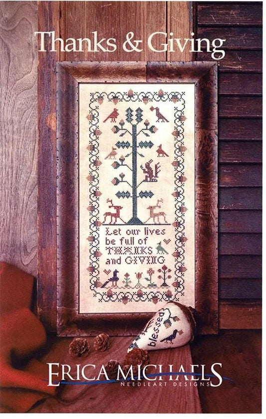 Thanks & Giving by Erica Michaels - Cross Stitch Paper Pattern