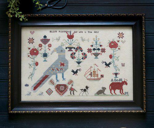 Red Bull & Odd Bird by Plum Street Samplers - Cross Stitch Paper Pattern