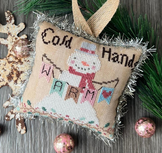 Cold Hands Warm Heart by Annie Beez Folk Art - Cross Stitch Paper Pattern