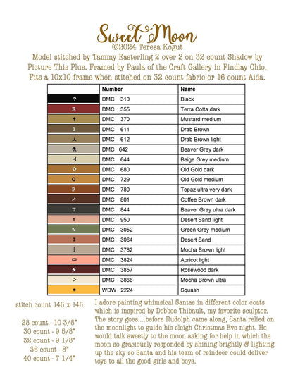 NEW!! Sweet Moon by Teresa Kogut - Cross Stitch Paper Pattern