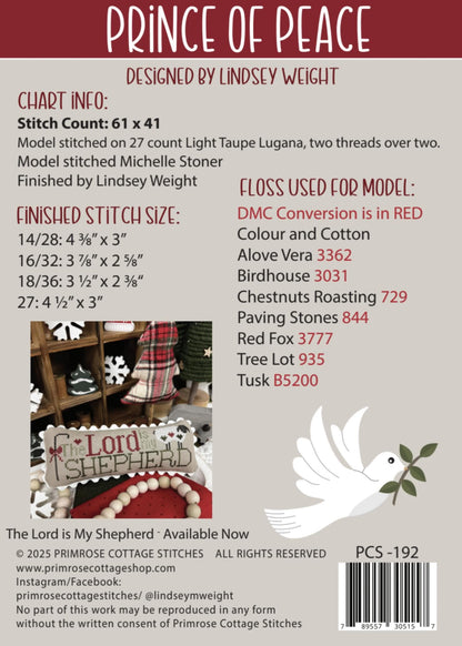 Prince of Peace by Primrose Cottage Stitches - Cross Stitch Paper Pattern