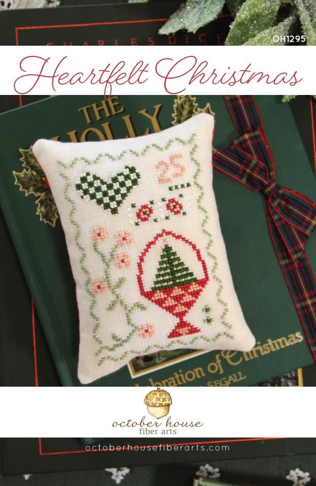Heartfelt Christmas by October House Fiber Arts - Cross Stitch Paper Pattern