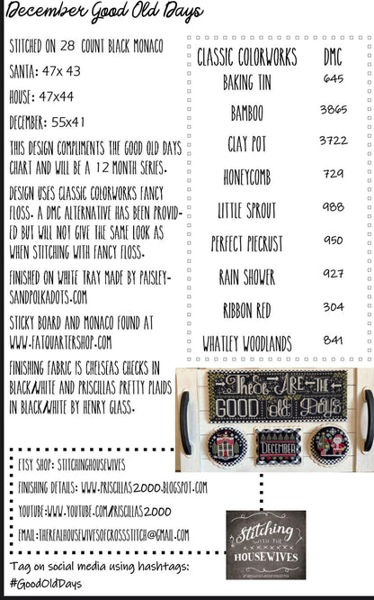 NEW!! Good Old Days Minis - December - by Stitching With The Housewives - Cross Stitch Paper Pattern