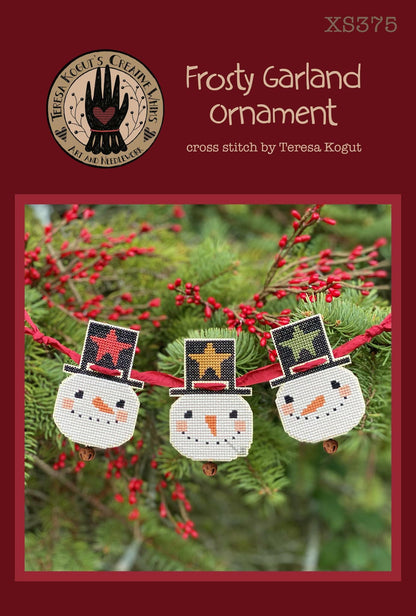 Frosty Garland Ornament by Teresa Kogut - Cross Stitch Paper Pattern