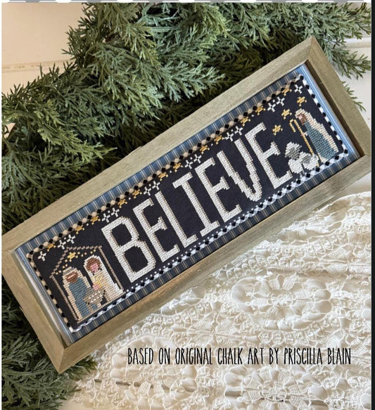 NEW!! Believe Word Swap by Stitching With The Housewives - Cross Stitch Paper Pattern