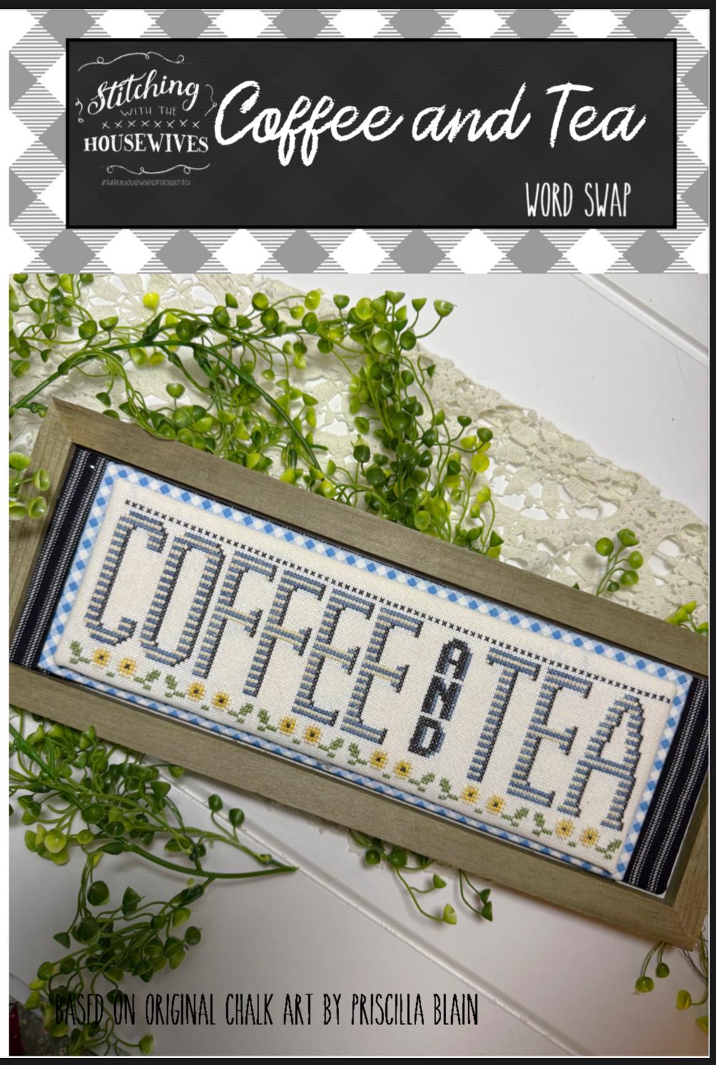 Coffee and Tea Word Swap by Stitching with the Housewives - Cross Stitch Paper Pattern