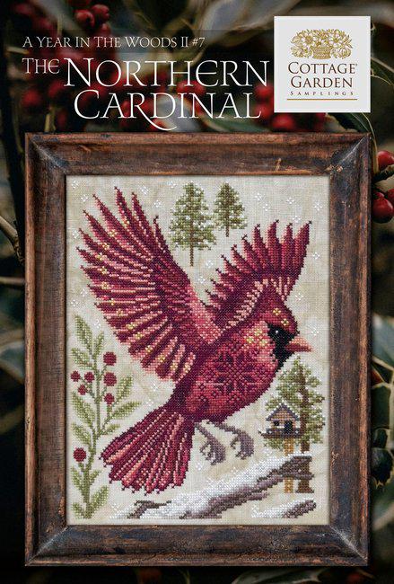 The Northern Cardinal - A Year in the Woods II - by Cottage Garden Samplings - Cross Stitch Paper Pattern