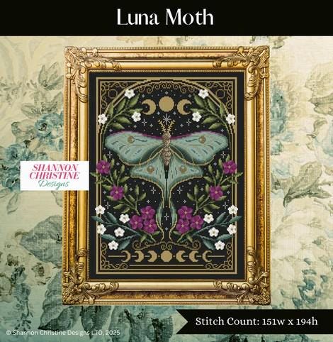 Luna Moth by Shannon Christine Designs - Cross Stitch Paper Pattern