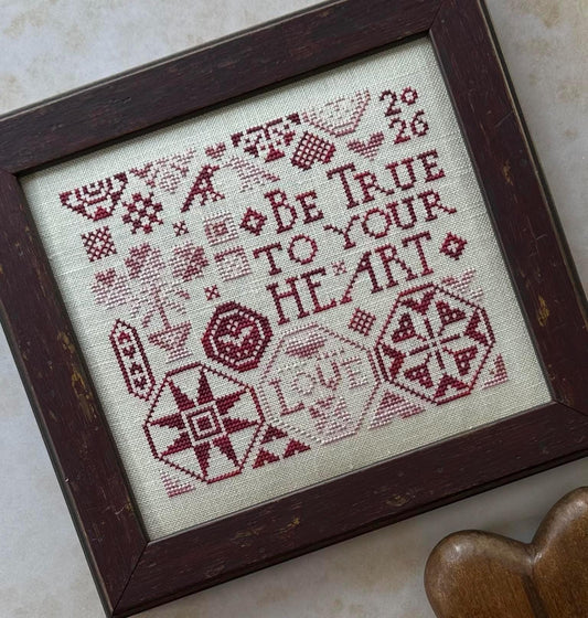 Cross Stitch Kit!! 2026 Collector's Heart Cross Stitch Kit (INCLUDES FABRIC & THREAD) - by Heart in Hand Needleart