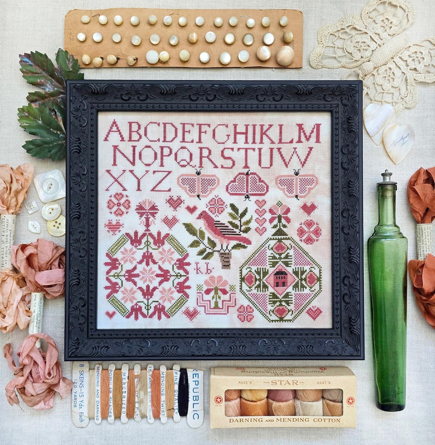 Quaker Hearts - Cross Stitch Paper Pattern