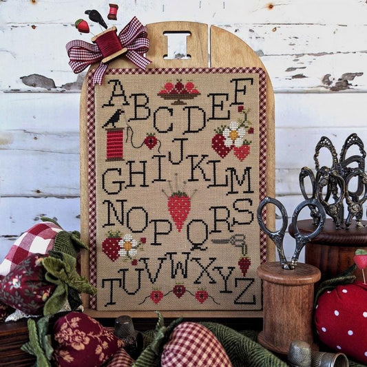 Strawberry Alphabet Sampler - Cross Stitch Paper Pattern