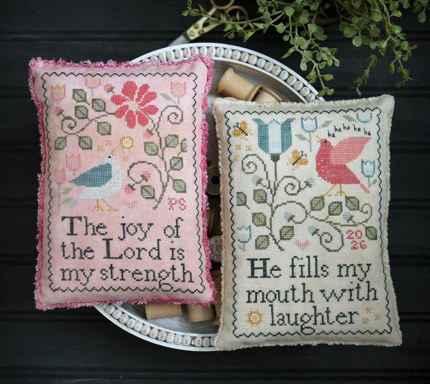 Strength and Laughter - Cross Stitch Paper Pattern