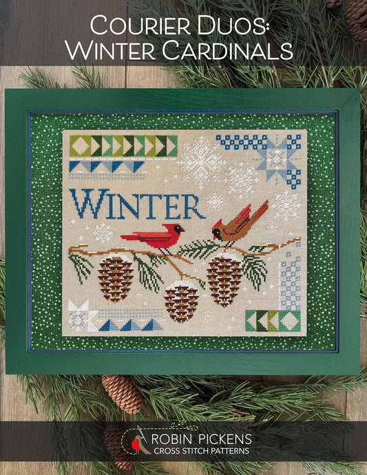 Courier Duos: Winter Cardinals - Cross Stitch Paper Pattern