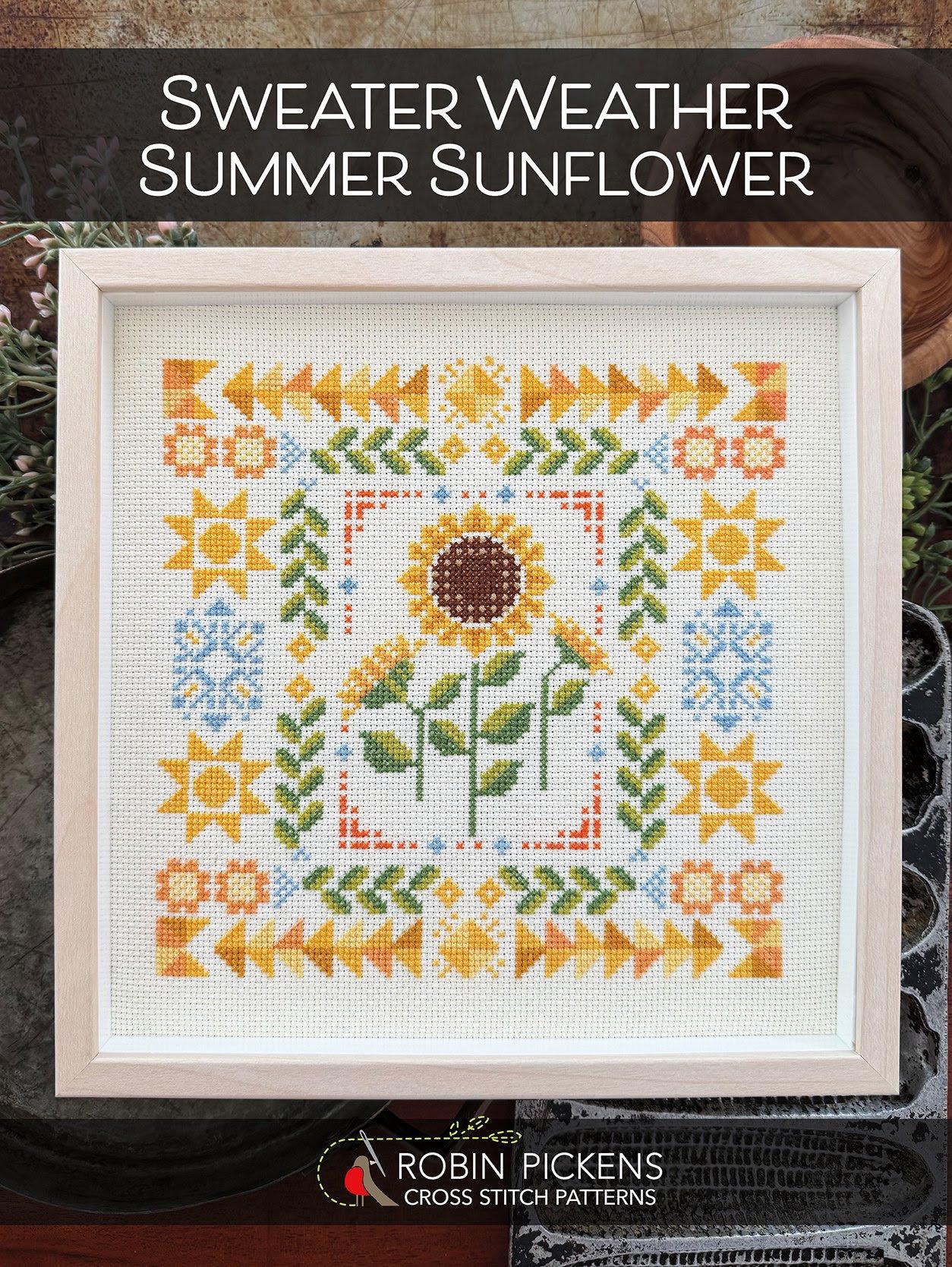 Sweater Weather Summer Sunflower - Cross Stitch Paper Pattern