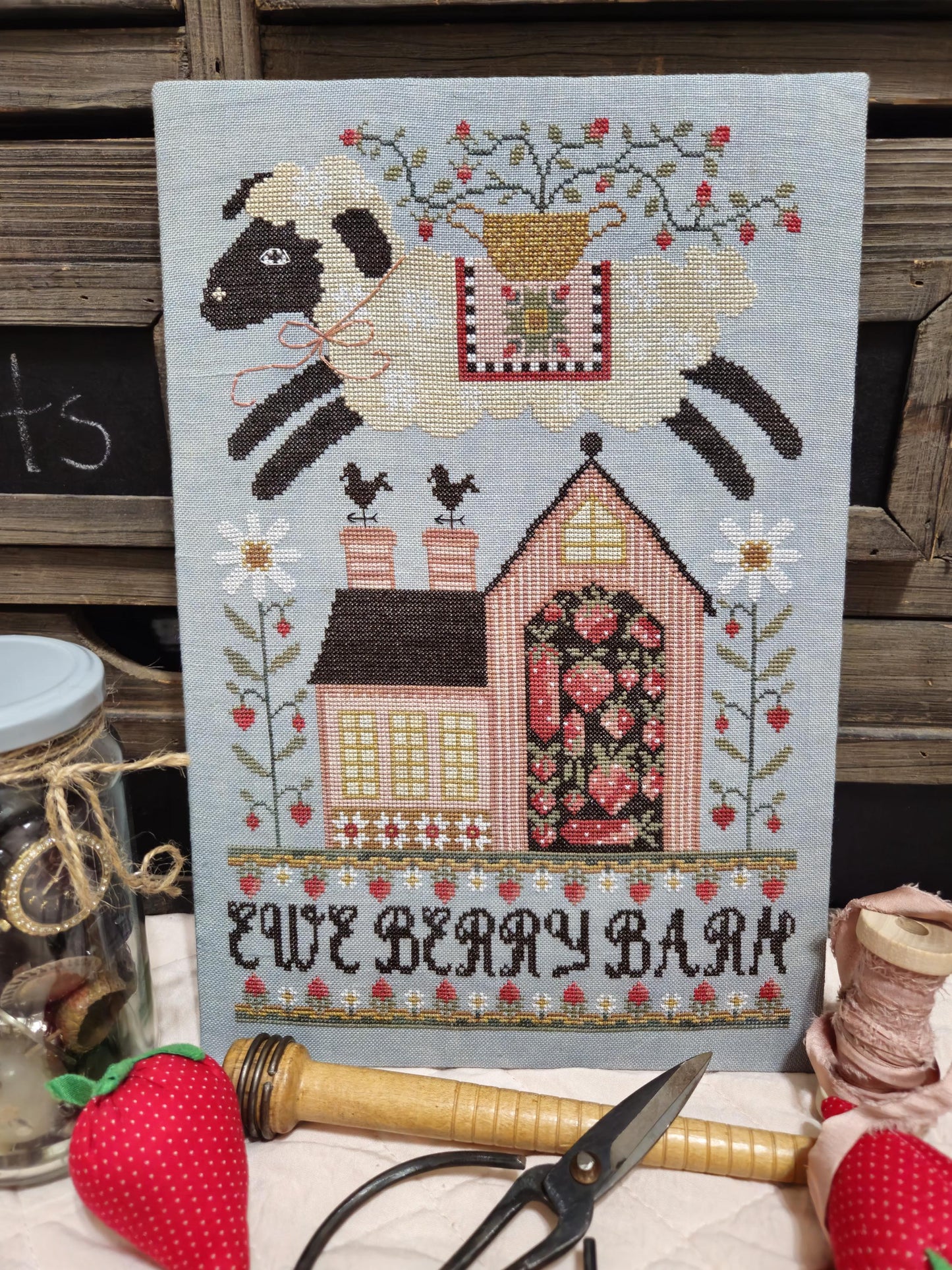 Ewe Berry Barn - Cross Stitch Paper Pattern