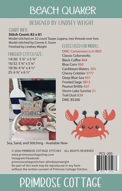 Beach Quaker - Cross Stitch Paper Pattern