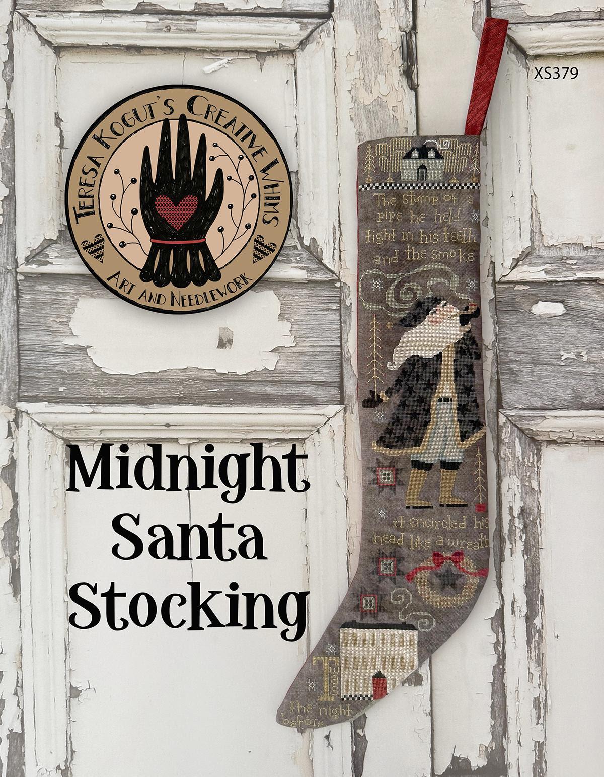 Midnight Santa Stocking - Cross Stitch Paper Pattern