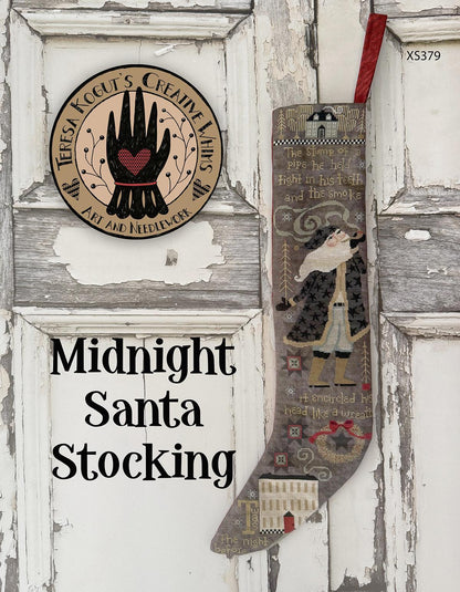 Midnight Santa Stocking - Cross Stitch Paper Pattern