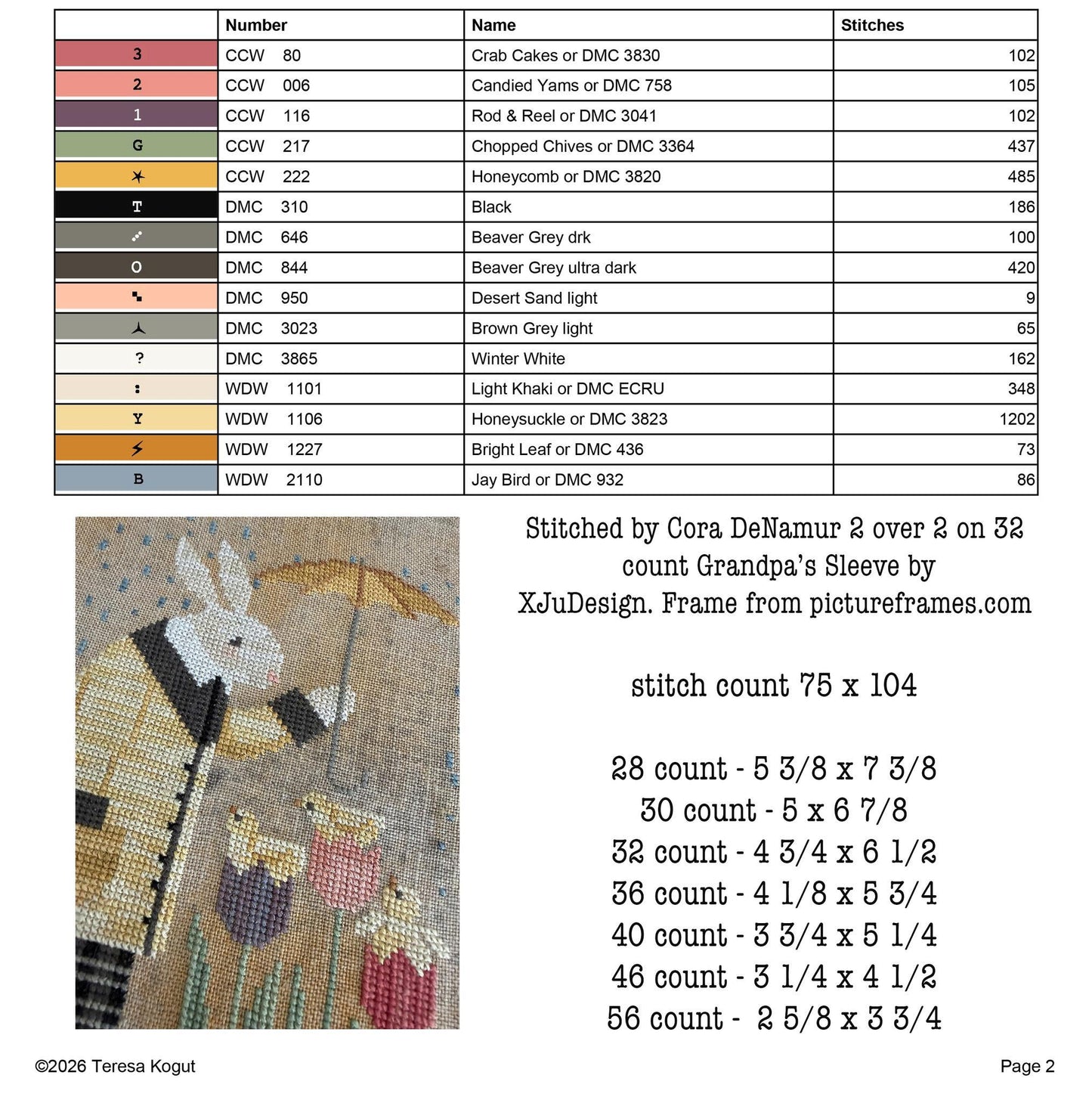 Spring Rain - Cross Stitch Paper Patternt