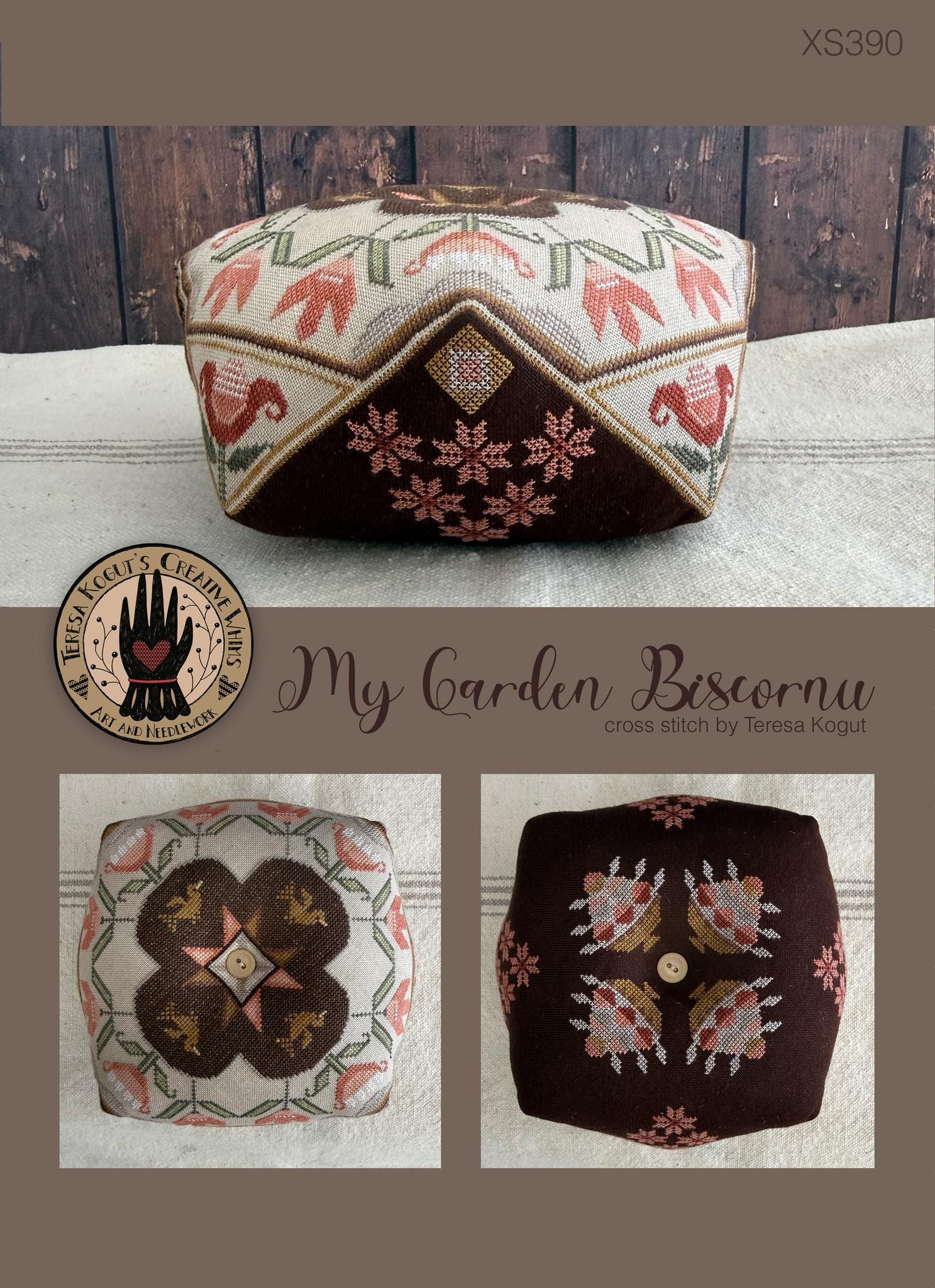 My Garden Biscornu - Cross Stitch Paper Pattern